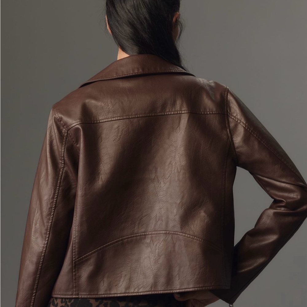 Anthropologie Saige Faux Leather Moto Jacket - Picture 4 of 8
